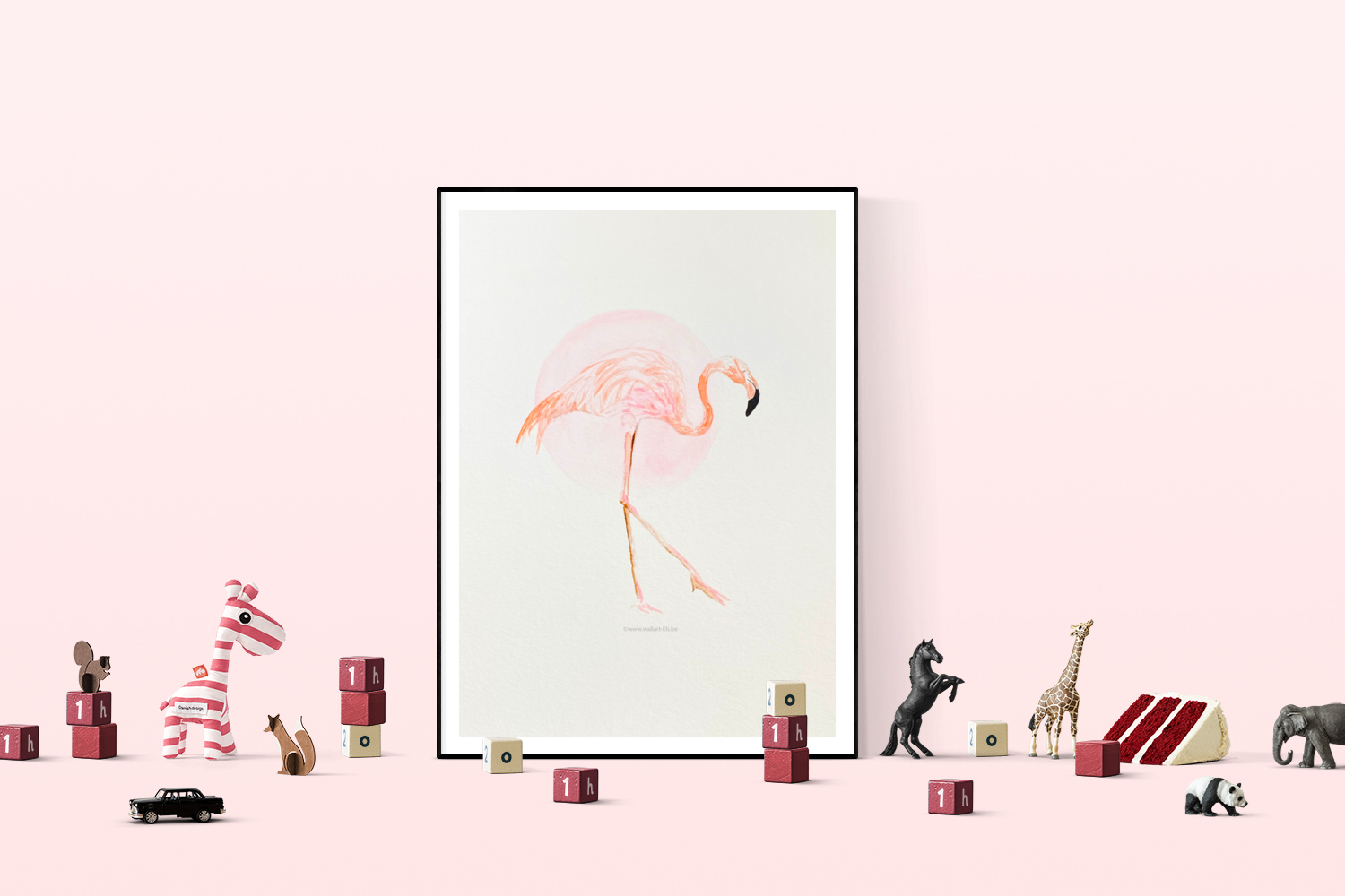 Flamingo artprint groot formaat